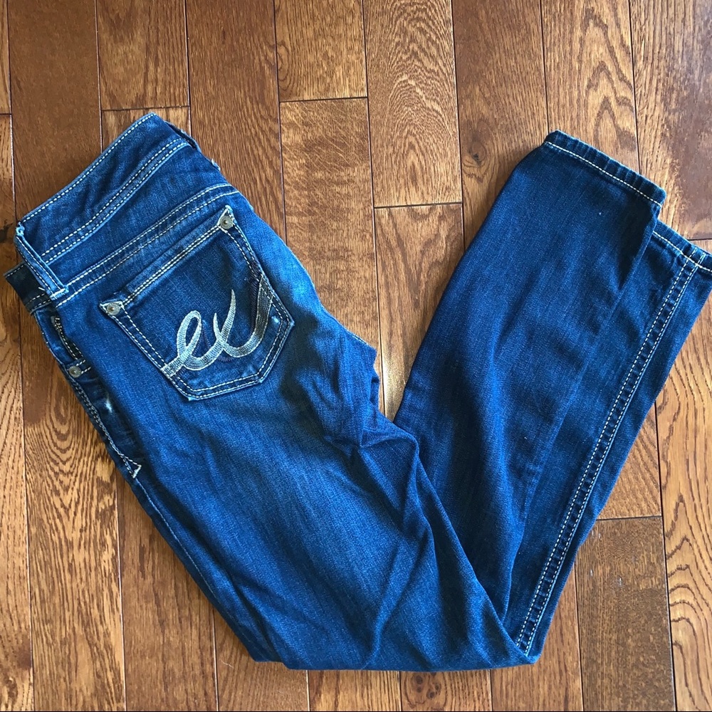 Express Medium Wash Double Stitch Skinny Jean